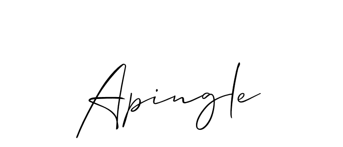 Allison_Script is a professional signature style that is perfect for those who want to add a touch of class to their signature. It is also a great choice for those who want to make their signature more unique. Get Apingle name to fancy signature for free. Apingle signature style 2 images and pictures png