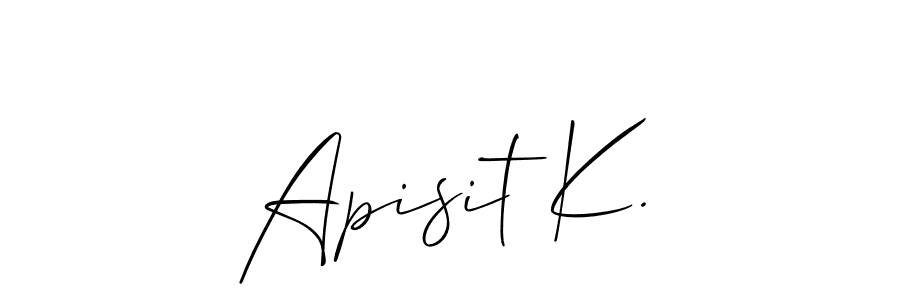 You should practise on your own different ways (Allison_Script) to write your name (Apisit K.) in signature. don't let someone else do it for you. Apisit K. signature style 2 images and pictures png