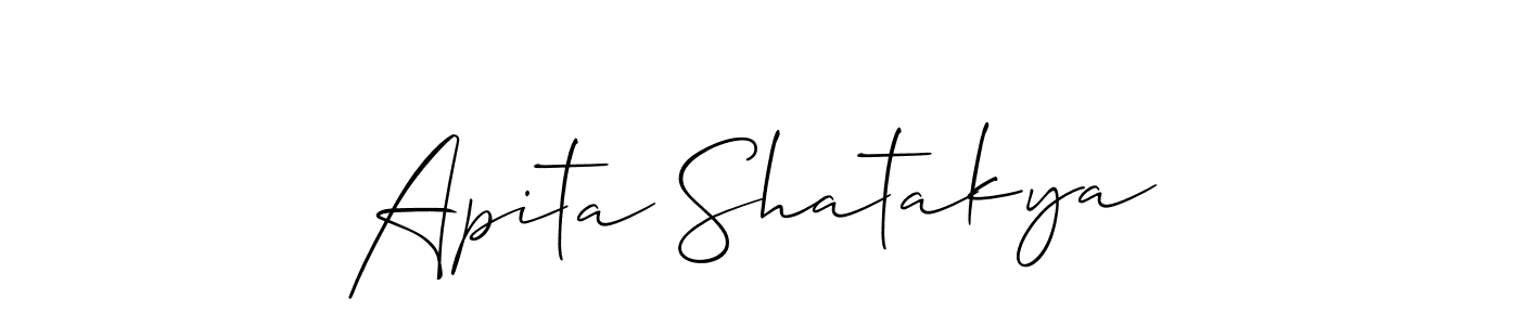 You should practise on your own different ways (Allison_Script) to write your name (Apita Shatakya) in signature. don't let someone else do it for you. Apita Shatakya signature style 2 images and pictures png