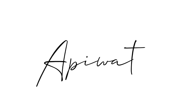The best way (Allison_Script) to make a short signature is to pick only two or three words in your name. The name Apiwat include a total of six letters. For converting this name. Apiwat signature style 2 images and pictures png