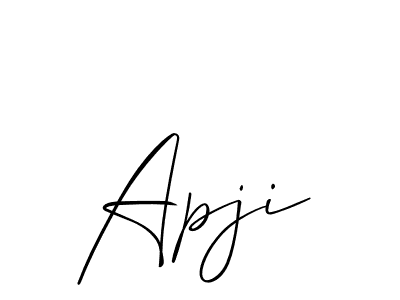 Apji stylish signature style. Best Handwritten Sign (Allison_Script) for my name. Handwritten Signature Collection Ideas for my name Apji. Apji signature style 2 images and pictures png