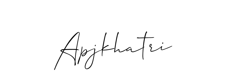Make a beautiful signature design for name Apjkhatri. With this signature (Allison_Script) style, you can create a handwritten signature for free. Apjkhatri signature style 2 images and pictures png