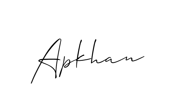Create a beautiful signature design for name Apkhan. With this signature (Allison_Script) fonts, you can make a handwritten signature for free. Apkhan signature style 2 images and pictures png