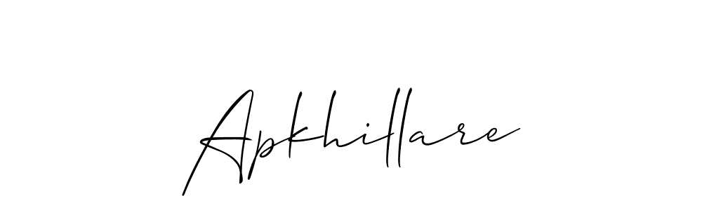 It looks lik you need a new signature style for name Apkhillare. Design unique handwritten (Allison_Script) signature with our free signature maker in just a few clicks. Apkhillare signature style 2 images and pictures png