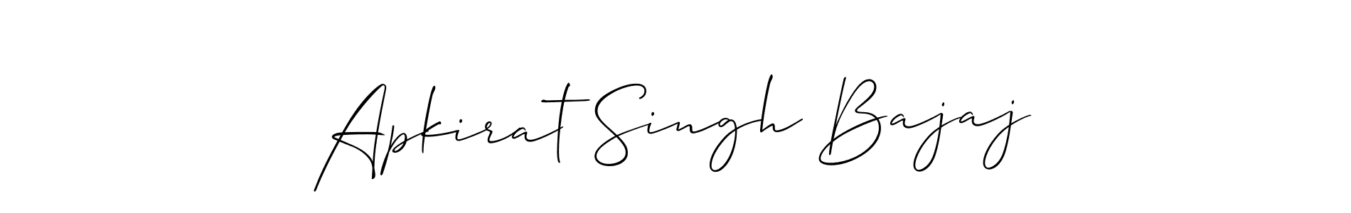 if you are searching for the best signature style for your name Apkirat Singh Bajaj. so please give up your signature search. here we have designed multiple signature styles  using Allison_Script. Apkirat Singh Bajaj signature style 2 images and pictures png