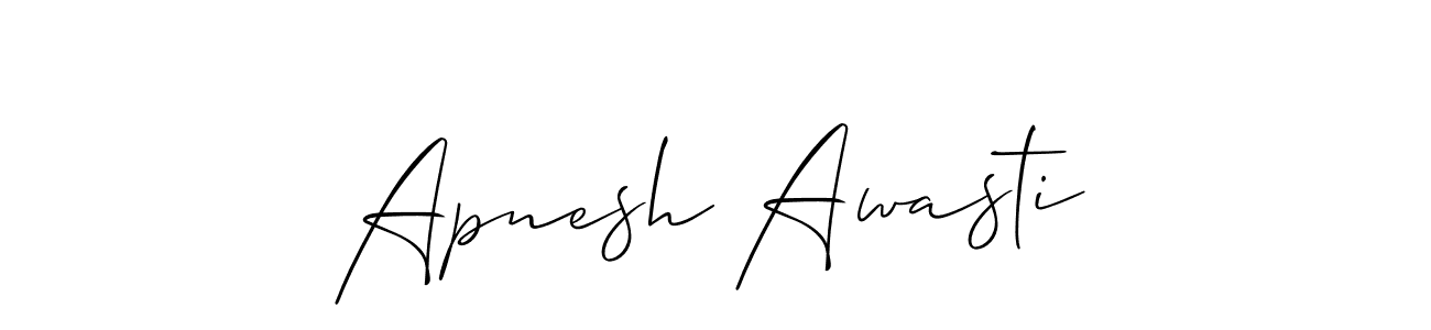 Make a beautiful signature design for name Apnesh Awasti. With this signature (Allison_Script) style, you can create a handwritten signature for free. Apnesh Awasti signature style 2 images and pictures png