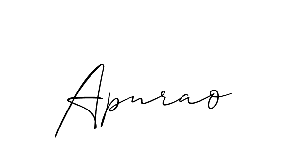 The best way (Allison_Script) to make a short signature is to pick only two or three words in your name. The name Apnrao include a total of six letters. For converting this name. Apnrao signature style 2 images and pictures png