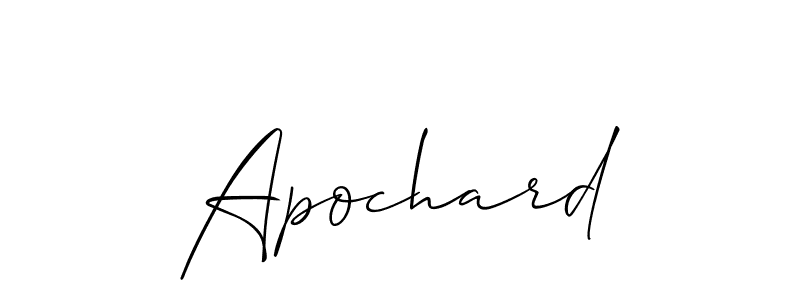 Make a short Apochard signature style. Manage your documents anywhere anytime using Allison_Script. Create and add eSignatures, submit forms, share and send files easily. Apochard signature style 2 images and pictures png