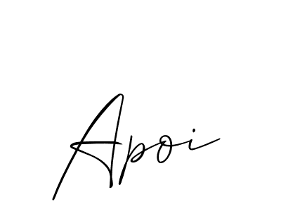 Create a beautiful signature design for name Apoi. With this signature (Allison_Script) fonts, you can make a handwritten signature for free. Apoi signature style 2 images and pictures png