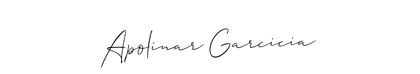 It looks lik you need a new signature style for name Apolinar Garcicia. Design unique handwritten (Allison_Script) signature with our free signature maker in just a few clicks. Apolinar Garcicia signature style 2 images and pictures png