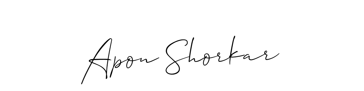 Apon Shorkar stylish signature style. Best Handwritten Sign (Allison_Script) for my name. Handwritten Signature Collection Ideas for my name Apon Shorkar. Apon Shorkar signature style 2 images and pictures png