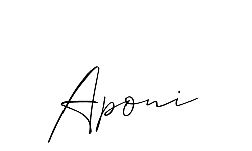The best way (Allison_Script) to make a short signature is to pick only two or three words in your name. The name Aponi include a total of six letters. For converting this name. Aponi signature style 2 images and pictures png