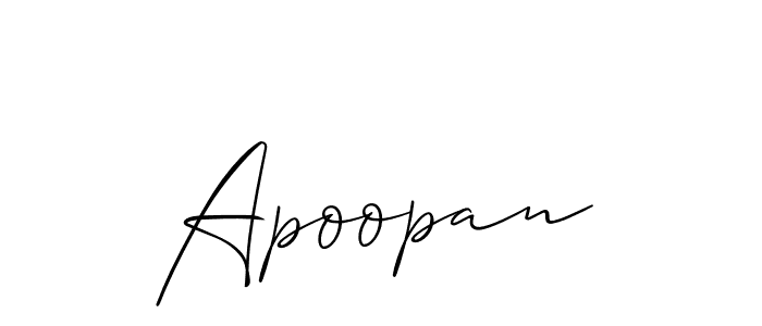 Design your own signature with our free online signature maker. With this signature software, you can create a handwritten (Allison_Script) signature for name Apoopan. Apoopan signature style 2 images and pictures png