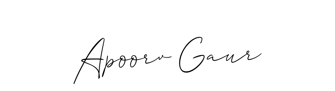 This is the best signature style for the Apoorv Gaur name. Also you like these signature font (Allison_Script). Mix name signature. Apoorv Gaur signature style 2 images and pictures png