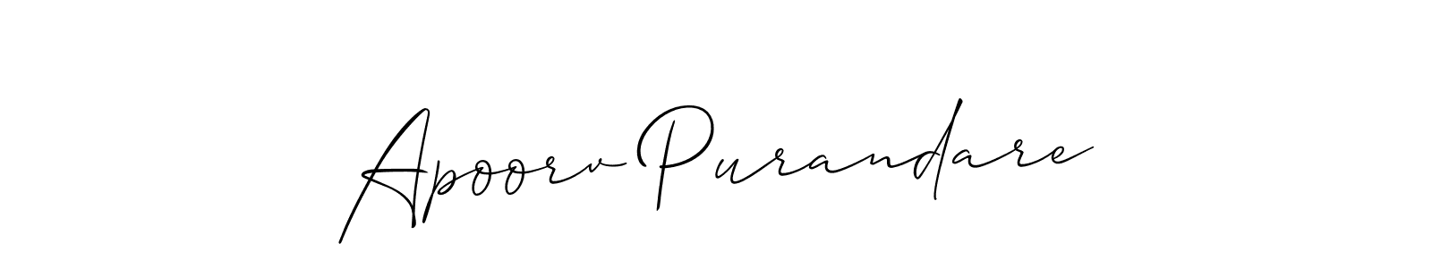 Design your own signature with our free online signature maker. With this signature software, you can create a handwritten (Allison_Script) signature for name Apoorv Purandare. Apoorv Purandare signature style 2 images and pictures png