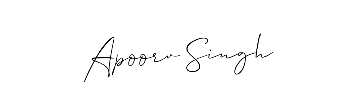 Create a beautiful signature design for name Apoorv Singh. With this signature (Allison_Script) fonts, you can make a handwritten signature for free. Apoorv Singh signature style 2 images and pictures png