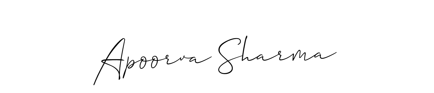 Apoorva Sharma stylish signature style. Best Handwritten Sign (Allison_Script) for my name. Handwritten Signature Collection Ideas for my name Apoorva Sharma. Apoorva Sharma signature style 2 images and pictures png