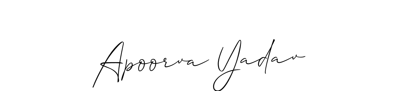 Make a beautiful signature design for name Apoorva Yadav. With this signature (Allison_Script) style, you can create a handwritten signature for free. Apoorva Yadav signature style 2 images and pictures png