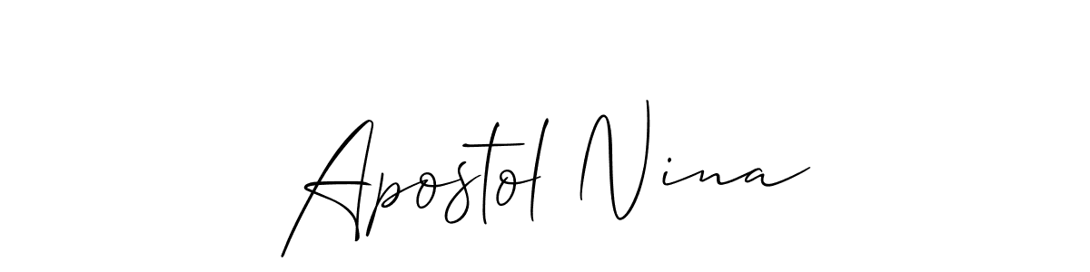 Design your own signature with our free online signature maker. With this signature software, you can create a handwritten (Allison_Script) signature for name Apostol Nina. Apostol Nina signature style 2 images and pictures png