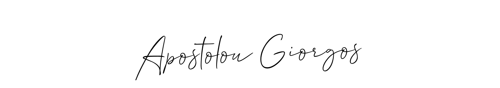 if you are searching for the best signature style for your name Apostolou Giorgos. so please give up your signature search. here we have designed multiple signature styles  using Allison_Script. Apostolou Giorgos signature style 2 images and pictures png