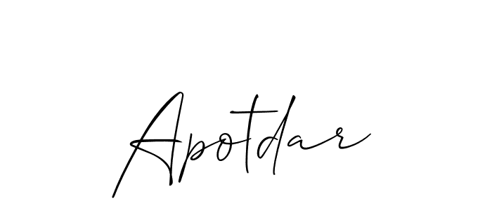 Make a beautiful signature design for name Apotdar. With this signature (Allison_Script) style, you can create a handwritten signature for free. Apotdar signature style 2 images and pictures png