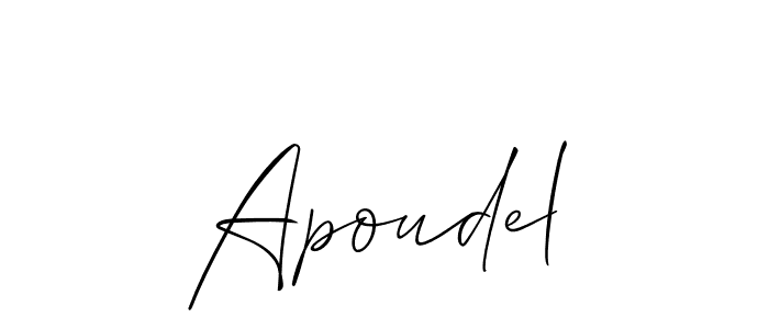 Design your own signature with our free online signature maker. With this signature software, you can create a handwritten (Allison_Script) signature for name Apoudel. Apoudel signature style 2 images and pictures png