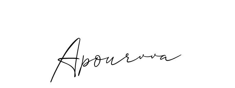 Design your own signature with our free online signature maker. With this signature software, you can create a handwritten (Allison_Script) signature for name Apourvva. Apourvva signature style 2 images and pictures png