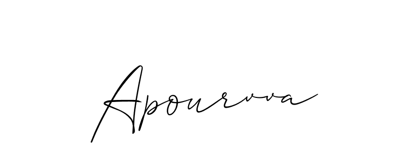 Design your own signature with our free online signature maker. With this signature software, you can create a handwritten (Allison_Script) signature for name Apourvva. Apourvva signature style 2 images and pictures png