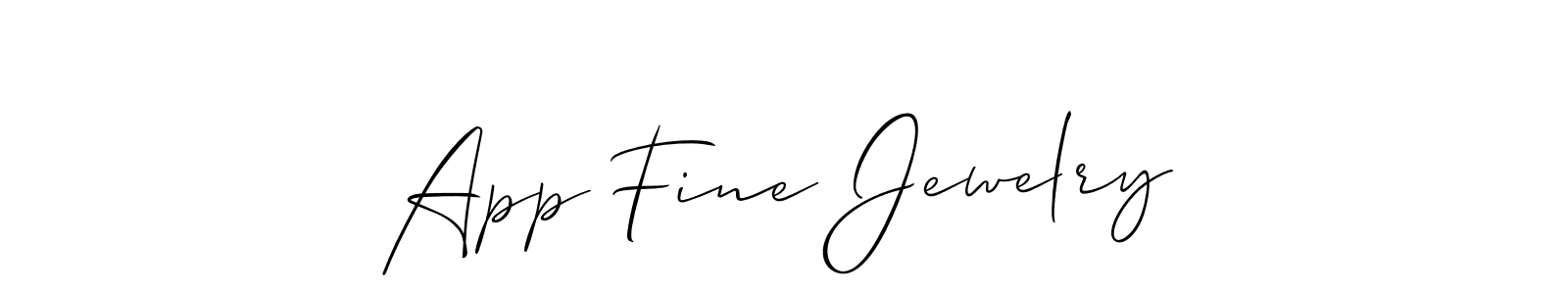 Create a beautiful signature design for name App Fine Jewelry. With this signature (Allison_Script) fonts, you can make a handwritten signature for free. App Fine Jewelry signature style 2 images and pictures png