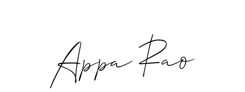 if you are searching for the best signature style for your name Appa Rao. so please give up your signature search. here we have designed multiple signature styles  using Allison_Script. Appa Rao signature style 2 images and pictures png