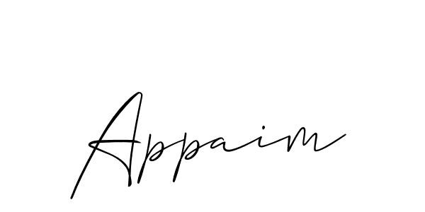 Design your own signature with our free online signature maker. With this signature software, you can create a handwritten (Allison_Script) signature for name Appaim. Appaim signature style 2 images and pictures png