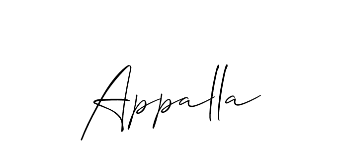 Design your own signature with our free online signature maker. With this signature software, you can create a handwritten (Allison_Script) signature for name Appalla. Appalla signature style 2 images and pictures png