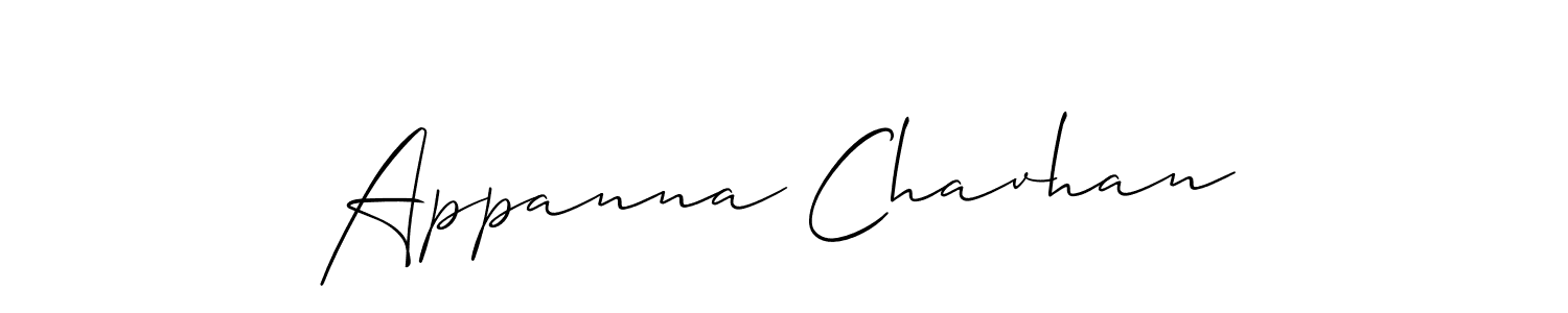 Allison_Script is a professional signature style that is perfect for those who want to add a touch of class to their signature. It is also a great choice for those who want to make their signature more unique. Get Appanna Chavhan name to fancy signature for free. Appanna Chavhan signature style 2 images and pictures png