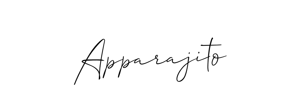 The best way (Allison_Script) to make a short signature is to pick only two or three words in your name. The name Apparajito include a total of six letters. For converting this name. Apparajito signature style 2 images and pictures png