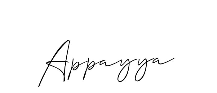 Also You can easily find your signature by using the search form. We will create Appayya name handwritten signature images for you free of cost using Allison_Script sign style. Appayya signature style 2 images and pictures png