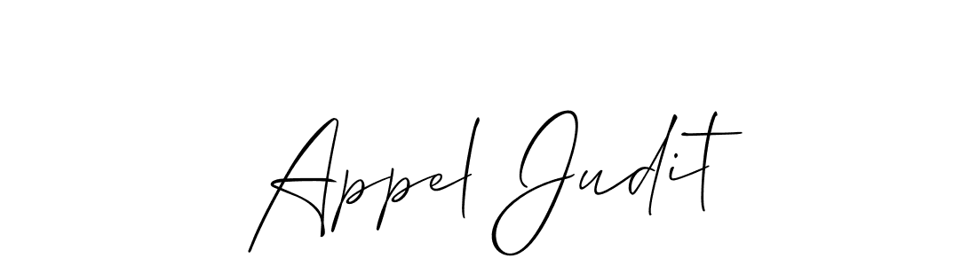 Design your own signature with our free online signature maker. With this signature software, you can create a handwritten (Allison_Script) signature for name Appel Judit. Appel Judit signature style 2 images and pictures png