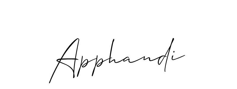 It looks lik you need a new signature style for name Apphandi. Design unique handwritten (Allison_Script) signature with our free signature maker in just a few clicks. Apphandi signature style 2 images and pictures png