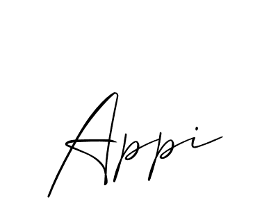 Appi stylish signature style. Best Handwritten Sign (Allison_Script) for my name. Handwritten Signature Collection Ideas for my name Appi. Appi signature style 2 images and pictures png