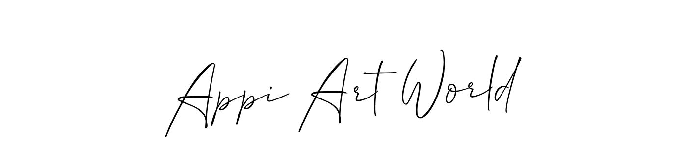 How to make Appi Art World signature? Allison_Script is a professional autograph style. Create handwritten signature for Appi Art World name. Appi Art World signature style 2 images and pictures png