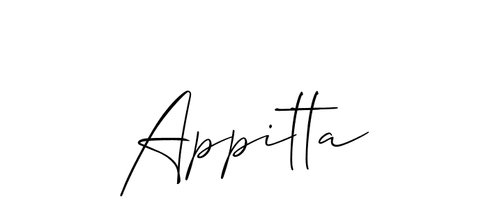 You can use this online signature creator to create a handwritten signature for the name Appitta. This is the best online autograph maker. Appitta signature style 2 images and pictures png