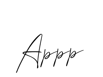 How to make Appp signature? Allison_Script is a professional autograph style. Create handwritten signature for Appp name. Appp signature style 2 images and pictures png