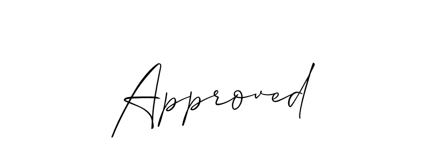 How to make Approved  signature? Allison_Script is a professional autograph style. Create handwritten signature for Approved  name. Approved  signature style 2 images and pictures png