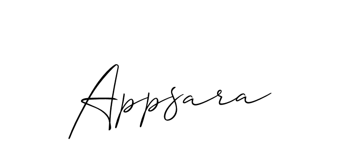 Make a beautiful signature design for name Appsara. With this signature (Allison_Script) style, you can create a handwritten signature for free. Appsara signature style 2 images and pictures png