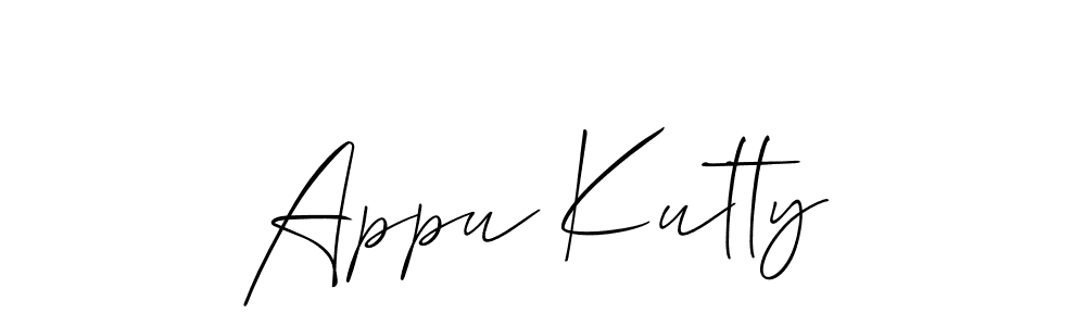 How to make Appu Kutty name signature. Use Allison_Script style for creating short signs online. This is the latest handwritten sign. Appu Kutty signature style 2 images and pictures png