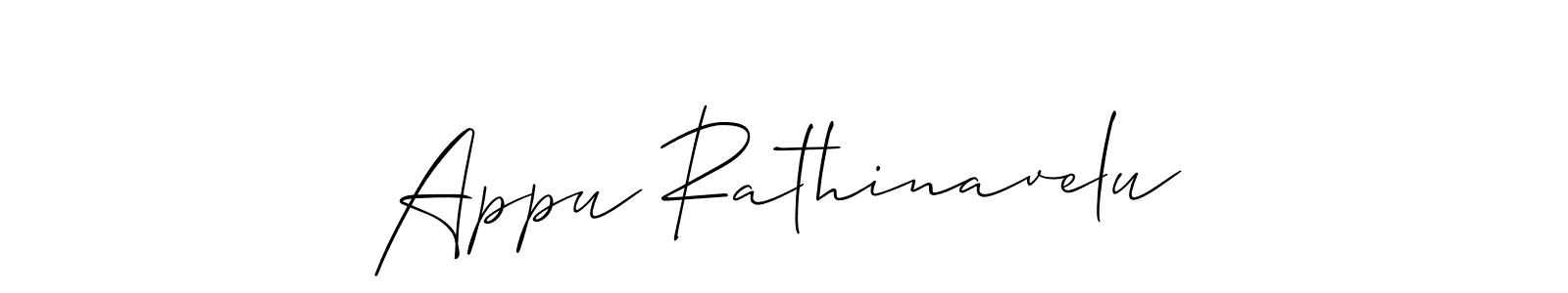 The best way (Allison_Script) to make a short signature is to pick only two or three words in your name. The name Appu Rathinavelu include a total of six letters. For converting this name. Appu Rathinavelu signature style 2 images and pictures png