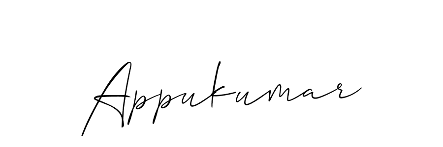 The best way (Allison_Script) to make a short signature is to pick only two or three words in your name. The name Appukumar include a total of six letters. For converting this name. Appukumar signature style 2 images and pictures png