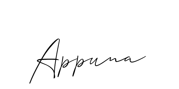 Appuna stylish signature style. Best Handwritten Sign (Allison_Script) for my name. Handwritten Signature Collection Ideas for my name Appuna. Appuna signature style 2 images and pictures png