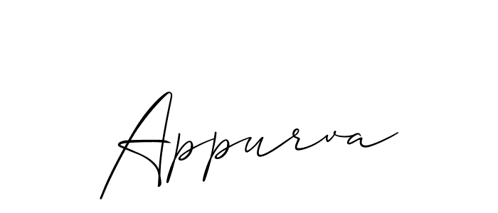 Allison_Script is a professional signature style that is perfect for those who want to add a touch of class to their signature. It is also a great choice for those who want to make their signature more unique. Get Appurva name to fancy signature for free. Appurva signature style 2 images and pictures png