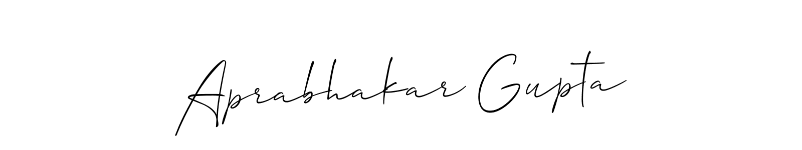 Design your own signature with our free online signature maker. With this signature software, you can create a handwritten (Allison_Script) signature for name Aprabhakar Gupta. Aprabhakar Gupta signature style 2 images and pictures png