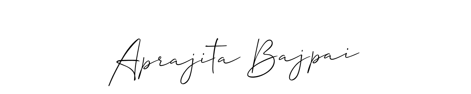 It looks lik you need a new signature style for name Aprajita Bajpai. Design unique handwritten (Allison_Script) signature with our free signature maker in just a few clicks. Aprajita Bajpai signature style 2 images and pictures png